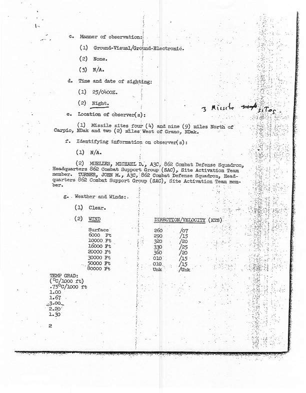 1966年迈诺特空军基地UFO目击事件