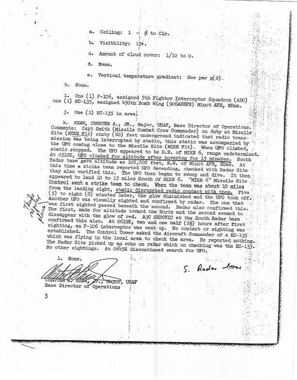 1966年迈诺特空军基地UFO目击事件