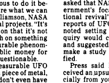 NASA该如何应对白宫建立UFO调查小组的要求