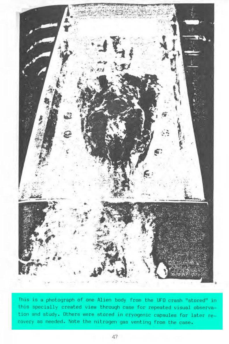 阿兹特克UFO坠毁时得到的外星人尸体